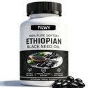 Ethiopian Black Seed Oil Capsules with 4.64% Thymoquinone, Immune Support & Digestion & Energy Booster, Non-GMO, Gluten-Free, 60 Softgels