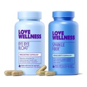 Love Wellness Bye Bye Bloat and Sparkle Fiber | Universal Gut Duo | Digestive Enzymes for Gas & Fast Acting Bloating Relief for Women