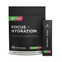 BrainTree Nutrition - Focus + Hydration - Electrolyte Drink Mix - Total Body Hydration - Supports Cognitive Function, Energy & Muscle Recovery - Sugar Free - Watermelon - 30 Stick Packs