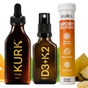 Vitamin D3 K2 Oral Spray, Sport Electrolyte Tablets (Pineapple 20 Tabs), and High Strength Liquid Curcumin Oil from Turmeric (Orange 3.2 Fl Oz)