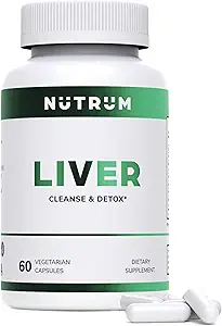 Leverreiniging en Detox Health Support Supplement door Nutrum, Vegan Lever Formule, Natuurlijke Herbal Lever Vernieuwing met Vitamine C, Melkdistel, Ondersteuning voor slechte adem, Acne, Lage Energie, 60 Capsules