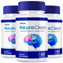 (3 Pack) Neuro Clean Brain Supplement, NeuroClean Capsules Nootropic Cleanse Advanced Formula, Neuro Cleaner Pills Maximum Strength Support for Cognitive Function Focus Clarity Memory Boost (180 Ct)
