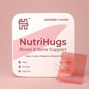 NutriHugs Blood and Bone Support - Iron, Folate, Vitamin D3 and K2 - Fast-Dissolving Oral Thin Film Strips - Non-Constipating Iron - Vegan, Sugar-Free, Non-GMO - 30 Strips