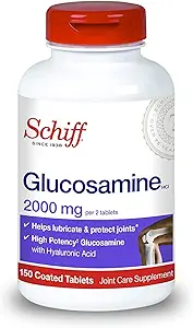 Schiff Glucosamine met Hyaluronzuur, 2000mg Glucosamine, Joint Care Supplement helpt smericate & Protect Joints*, 150 Count (Pack of 2)