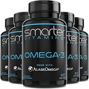 (5 Pack) Slimmere Omega 3 Fish Oil, Berry Flavor, Burpless, Tasteless, 2000mg, Potent Triple Strength DHA EPA Brain Omega-3, Gemaakt met AlaskOmega®