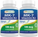 Best Naturals MK-7 Vitamin K2 100 mcg 120 Vegetranian Capsules (Pack of 2).