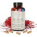 Akkermansia Muciniphila Probiotic + Saffron + B Complex | Core Gut Health & Daily Wellness | Mood & Metabolism Support | Methylcobalamin B12 | 60 Caps 2-Month Supply