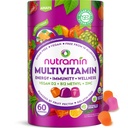 NUTRAMIN Daily Vegan Keto Multivitamin Gummies Non-GMO Natural Vitamin C D + Zinc for Immunity, Plant-Based, Sugar-Free, Nut-Free, Gluten-Free, Biotin, Vitamin A, B, B6, B12 60 Ct, 30 Days (60 Count)