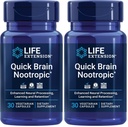 Life Extension Quick Brain Nootropic, Fast Thinking, Learning, Concentration, Lutein, zeaxanthin, gotu kola, bacopa, Gluten Free, Non-GMO, Vegetarian, 1 Daily, 30 Capsules, (Pack of 2)