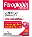 UK's Feroglobin Capsules | Gentle Iron Reduce Tiredness & Fatigue | 30 Count (Pack of 2)
