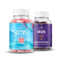 BeLive Iron and Vitamins D3 B12 Bundle for Energy, Blood Oxygen, Inmune Support and Enhanced Bone and & Muscle Strength