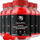 Alpha Bites for Men Gummies – Alphabites Max Performance, Advanced Formula 1000MG, Extra Strength Natural Supplement for Muscle Growth & Overall Health Support and Reviews (5 Pack – 300 Gummies)