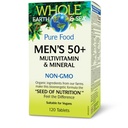 Natuurlijke factoren Whole Earth & Sea Men's 50+ Multivitamine & Mineraal - Dagelijkse voedingsondersteuning Multivitamine - Ondersteunt hersengezondheid en immuunsysteem functie - Vegan - 120 tabletten (60 porties)