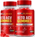 (2 Pack) Keto Burner ACV Gummies, Keto Burner Keto ACV for Weight Loss, All Natural Keto Plus Apple Cider Vinegar Gummy, Advanced Keto+ACV, Official KetoBurner Brand Reviews (120 Gummies)