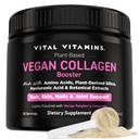 Vital Vitamins Vegan Collagen Booster Powder - Made with Amino Acids, Silica, Hyaluronic Acid, & Botanical Extracts - Plant-Based - Mango Raspberry Lemonade Flavor - Hair, Skin, Nails - 30 Servings