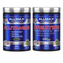 ALLMAX Creatine Monohydrate + L-Glutamine Powder Stack – 400g Each – Pure Micronized Creatine & Fermented Glutamine for Strength, Recovery & Muscle Support – Vegan, Gluten Free, cGMP Certified