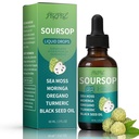 Soursop Bitters Liquid Drops - with Sea Moss, Moringa, Black Seed Oil, Oregano & Ashwagandha, Herbal Extracts for Overall Wellness, Vegan, Non-GMO (1)