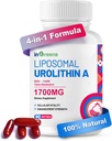 Urolithin A Supplement 1700mg met NAD+, CoQ10, Trans-Resveratrol Supplement voor mannen Vrouwen, 60 Softgels voor dagelijkse gezondheid en antioxidant ondersteuning, spierenergie, gezonde veroudering, hoog Biobeschikbaarheid