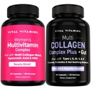 Vital Vitamins Women's Multivitamin 60 ct + Multi Collagen Complex Plus + Gut 90 ct