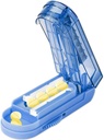 Pillensnijder Splitter voor kleine en kleine pillen, verstelbare tabletten Splitter Nauwkeurig knipt meerdere pillen in een keer. Sharp Blade met veiligheidsbescherming. (Klein blauw)