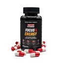 Power Boom Focus & Energy – Brain & Mental Performance Supplement | Natural Formula with Ginkgo Biloba, Ashwagandha, Guarana & Bacopa | Caffeine-Free Energy | 60 Vegan Capsules