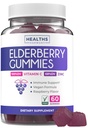 Vegan Sambucus Vlierbessen Gummies voor volwassenen - Zwarte Vlierbessen Vitamine C en Zink Gummies voor Dagelijkse en Seizoensgebonden Wellness - Heerlijke en Nutrische Immune Ondersteuning Gummy (1 maand aanbod)