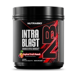 NutraBio Intra Blast Bcaa Powder Amino Acid Supplement, Electrolyte & Hydration Blend, Intra, Pre Workout & Muscle Recovery, 20g Eaa Amino Acids Powder, 5g Glutamine-Tropical Fruit Punch, 30 Serving