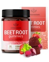 HERBAMAMA Beetwortel Gummies - 12000mg Rode bieten met zwarte peper Extract voor algemene ondersteuning - Vegan, niet-GMO Antioxidant Supplement - 90 Pectin-based aardbeien-gearomatiseerde kauwgom