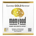 California Gold Nutrition MEM Food, Memory & Cognitive Support with MEM Blend, L-Serine, Organic Lion's Mane and Blueberry Juice Powder, 60 Packets, 0.3 oz (8.5 g) Each
