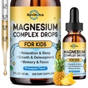 Kids Magnesium Liquid Drops - Magnesium Glycinate Liquid for Kids, Magnesium Supplement with L-Theanine, Calcium, Zinc, Vitamin D3 K2 for Sleep Calm Relaxation Brain Bones, Pineapple Flavor 2 Fl Oz