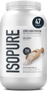 Isopure Zero Carb 100% Pure Whey Isolate Protein Powder, Gluten Free, with Vitamins, Unflavored, 25g Protein Per Serving, 3 Lbs, 47 Servings, (Pack of 6), (Packaging May Vary)