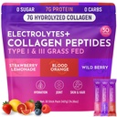 Keto Vitals Collagen Powder for Women Plus Electrolytes - 30 Travel Packets - 7.78G of Type I & III Grass Fed Hydrolyzed Collagen Peptides Protein Per Stick - Colageno Hidrolizado for Women