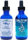 Eidon Liquid Silica Mineral Concentrate and Salty AF Electrolyte Drink Mix - Silica Supplement voor haar, huid en nagels, Ongezoete vloeibare Elektrolyte druppels voor water, Geen toegevoegde suiker, niet GGO
