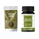 ORGANIC SPREE Kutki Herb & Kaishor Guggulu Supplement – 100g & 120 Tablets – Picrorhiza Kurroa with Wellness Support Formula – Certified Herbal Detox Blend
