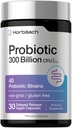 Horbäach Probiotics for Women and Men | 300 Billion CFU | 30 Capsules | 40 Probiotic Strains with Prebiotic |Vegan, Non-GMO & Gluten Free Supplement