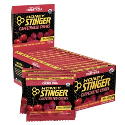 Honey Stinger Cherry Cola Caffeinated Energy Chew, Glutenvrij, met cafeïne, voor oefeningen, hardlopen en prestaties, Sportvoeding voor thuis & Gym, Pre en Mid workout, 12 Pack, 23,2 Ounce