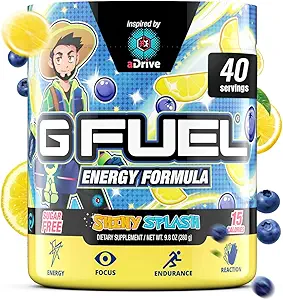 G Fuel PewDiePie Energy Drink Powder, Pre Workout Cafeïne Mix voor Gaming, Suikervrije Focus Amino, Vitamine + Antioxidanten, 9.9oz (Lingonberry, 40 Servings)