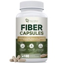 Migcoapat Fiber Capsules with Psyllium Husk, Fiber Supplement with Prebiotic Probiotic & Digestive Enzymes, Slippery Elm & Aloe Vera, Supports Gut Health & Regularity for Women & Men - 180 Capsules