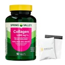 Collagen Type 1 & 3 Plus Vitamin C Hair Skin Nails Health Dietary Supplement Tablets, 1,000 mg, 90 Count by Spring Valley (Pack of 1) - Set by Basket Goods