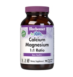 BlueBonnet Calcium Magnesium 1:1 Ratio Vegetarische Capsules, 90 Tellen