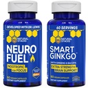 NATURAL STACKS NeuroFuel Nootropic w/Zembrin & Smart Ginkgo Biloba Supplement Bundle - Kanna Extract & Ginkgo Biloba Supplement - Supports Focus - 90 Total Servings