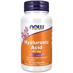 NOW Supplementen, Hyaluronzuur 50 mg met MSM, gewrichtsondersteuning*, 60 Veg Capsules
