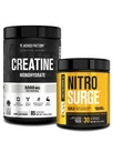 Jacked Factory Nitrosurge Build Pre Workout with Creatine for Muscle Building (30 Servings, Arctic White) & Creatine Monohydrate Powder for Muscle Growth & Increased Strength (85 Servings, Unflavored)