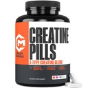 Crazy Muscle Creatine Monohydrate Pills, Premium 3 Type 5g Creatine Pills, Pre and PostWorkout & Keto Energy Builder, Easy to Take Three-Atine for Optimum Performance Men Women, 180 Tablets
