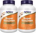 NOW Foods Supplements, Super Enzymes, Formulated with Bromelain, Ox Bile, Pancreatin and Papain, 180 Tablets (Pack of 2)