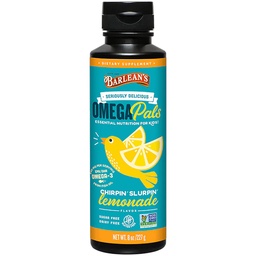 Barlean's Omega 3 Fish Oil Liquid Supplement for Kids, Chirpin' Slurpin' Lemonade, 540 mg EPA en DHA Fatty Acid, 8 oz