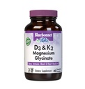 BlueBonnet Nutrition Vitamin D3 50 mcg (2000 IU), K2 100 mcg, & Magnesium Glycinate 200 mg – for Bone & Heart Health - Non-GMO, Kosher, & Gluten-Free – 60 Vegetable Capsules, 30 Servings