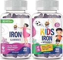 Magnesium Gummies voor volwassenen - 200mg & Iron Gummies voor volwassenen - Iron Vitamins met vitamine C
