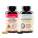 NatureWise [1] Liver Balance - Milk Thistle, Dandelion, Turmeric - 60 Capsules[30-Day Supply] + [1] Marine Magnesium 300mg - Naturally Sourced Non-GMO - 90 Softgels[60-Day Supply]