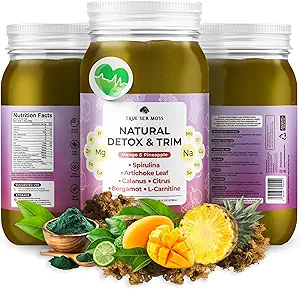 TrueSeaMoss Pro-Line Gel - Natural Detox/Trim - 5+ Smaken - Fruit Gel met Premium Sea Moss & Kalium - Vegan-Friendly - Vitamine & Mineral Rich Supplement - Made in USA (Mango/Pineapple, Pack of 1)